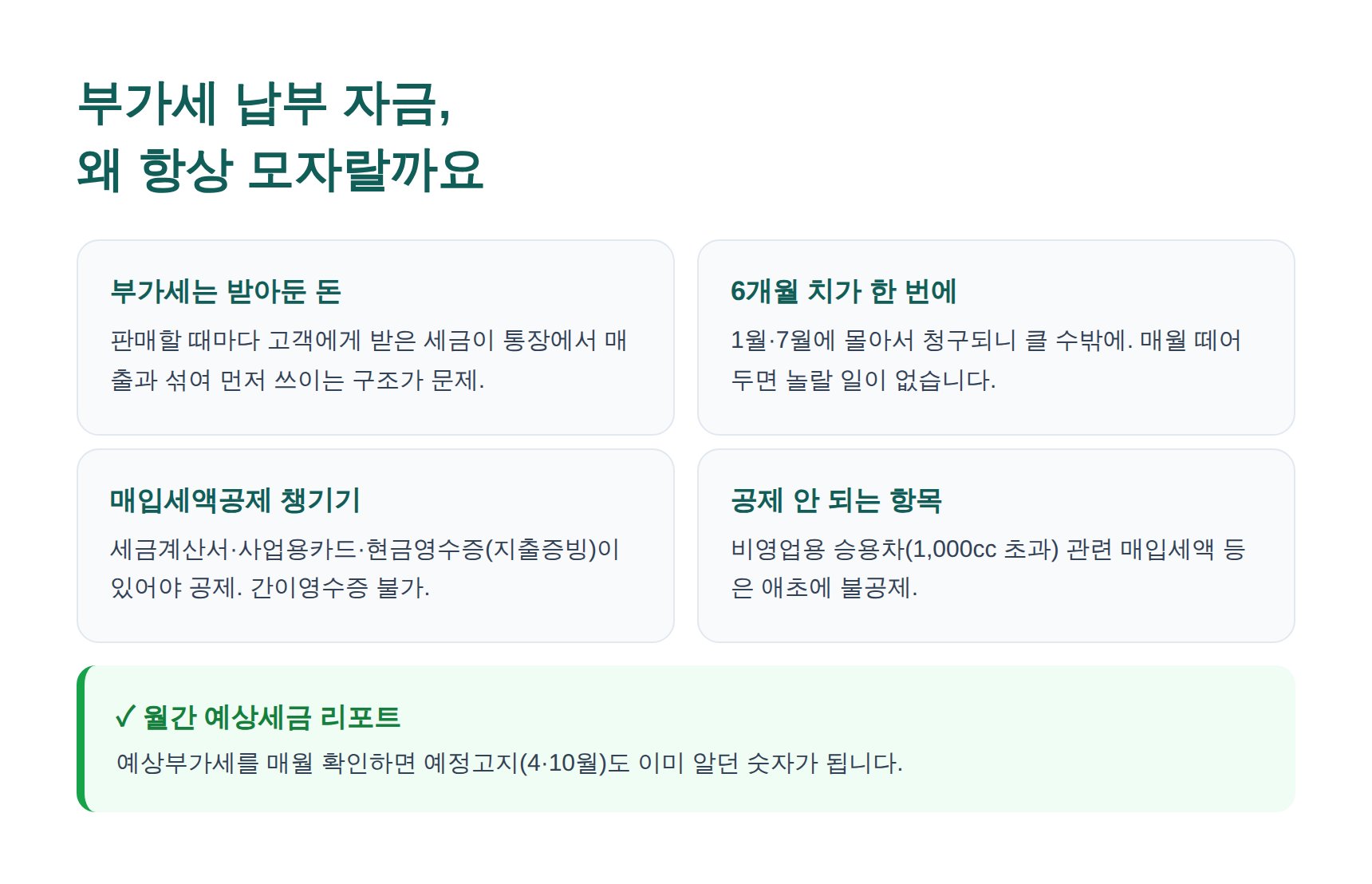 부가세 납부 자금 관리와 매입세액공제 챙기기