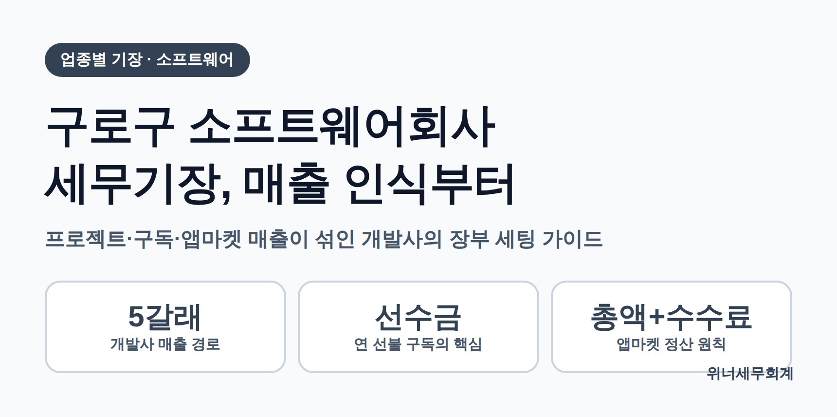 구로구 소프트웨어회사 세무기장, 구독·프로젝트 매출은 언제 잡아야 할까 (구로구 소프트웨어회사 세무사)