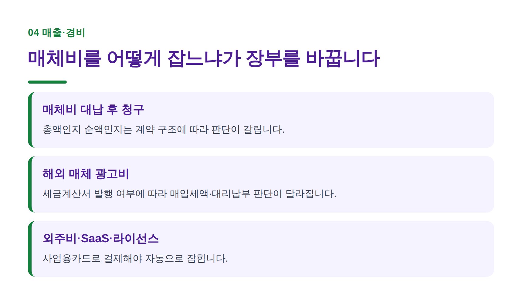 광고대행사 매체비 매출 인식과 경비 증빙