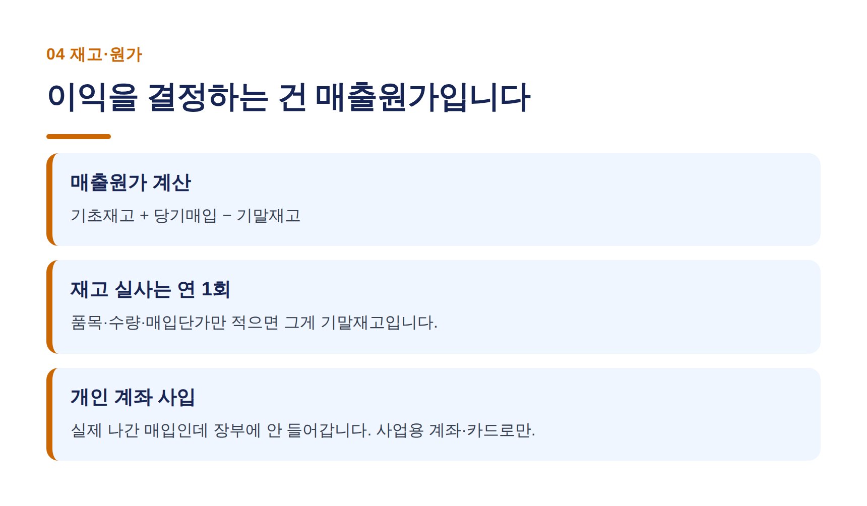 쿠팡셀러 재고 실사와 매출원가 계산 방법