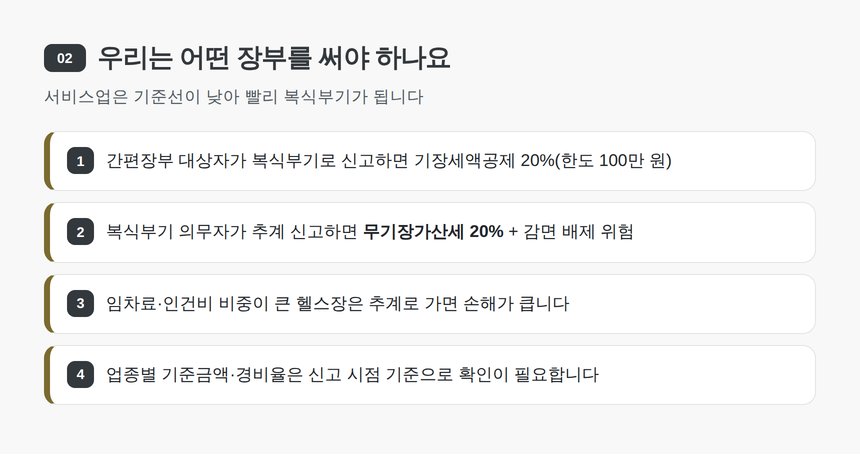 우리는 어떤 장부를 써야 하나요 — 서초구 헬스장 세무기장