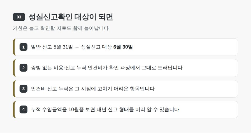 성실신고확인 대상이 되면 — 서초구 헬스장 세무기장