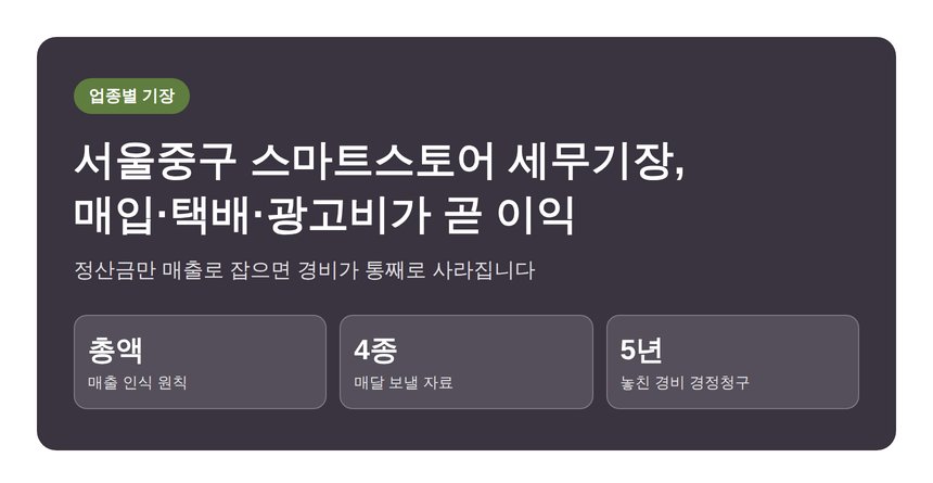 서울중구 스마트스토어 세무기장, 매입·택배·광고비 영수증이 곧 이익입니다 (서울중구 스마트스토어 세무사)