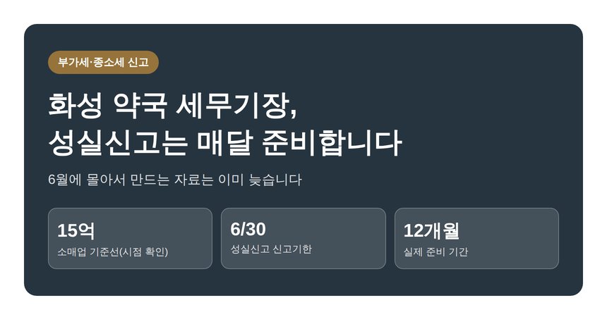 화성 약국 세무기장, 성실신고는 6월이 아니라 매달 준비하는 것입니다 (화성 약국 세무사)