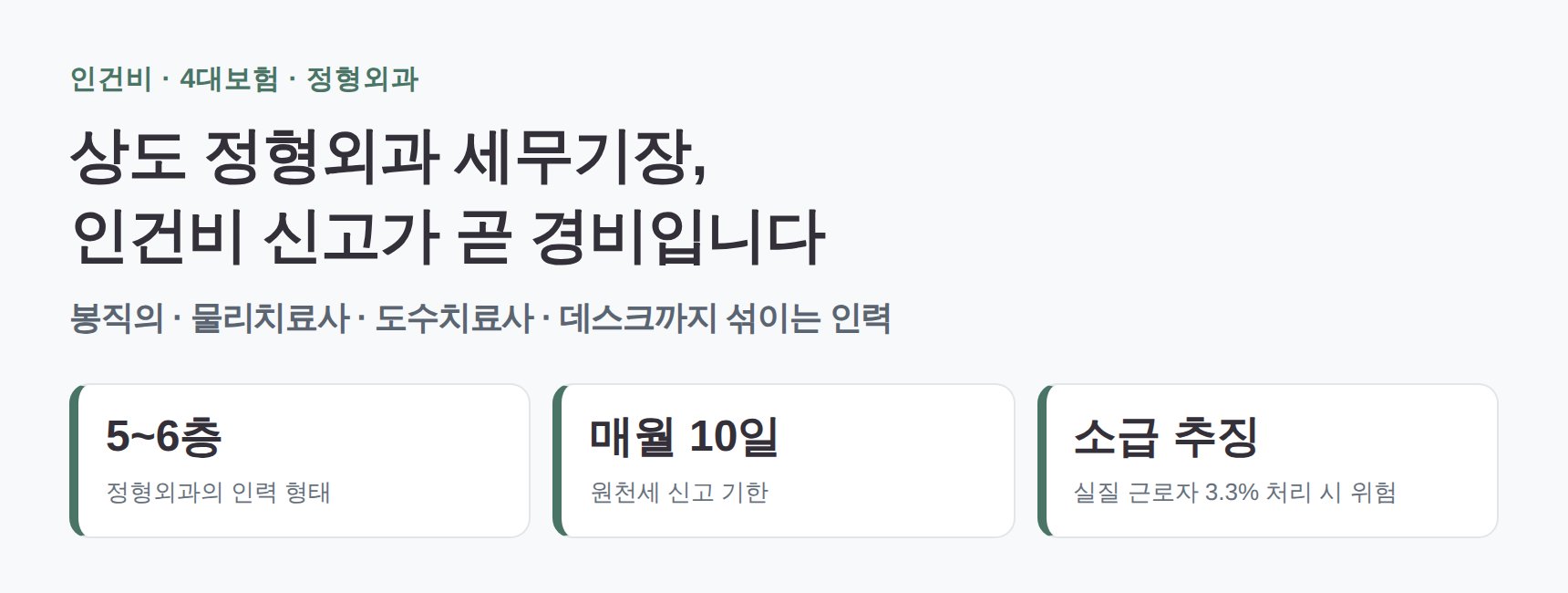 상도 정형외과 세무기장 인건비 관리 요약
