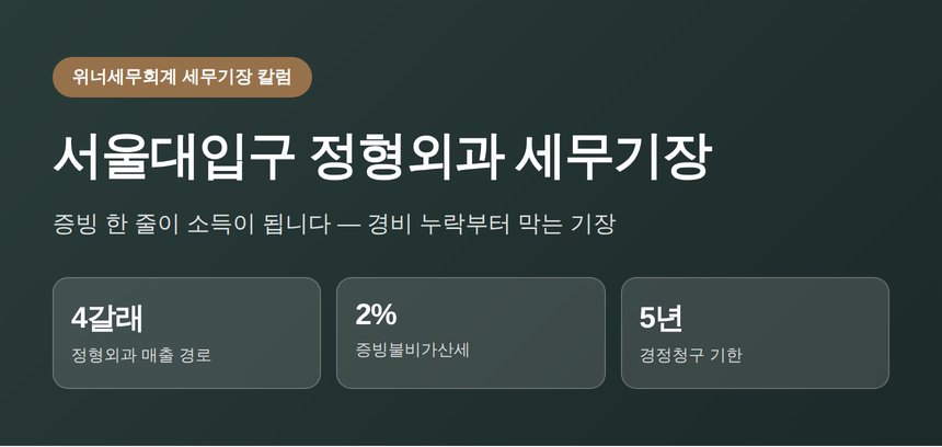 서울대입구 정형외과 세무기장 히어로 이미지 - 증빙과 경비 누락 방지