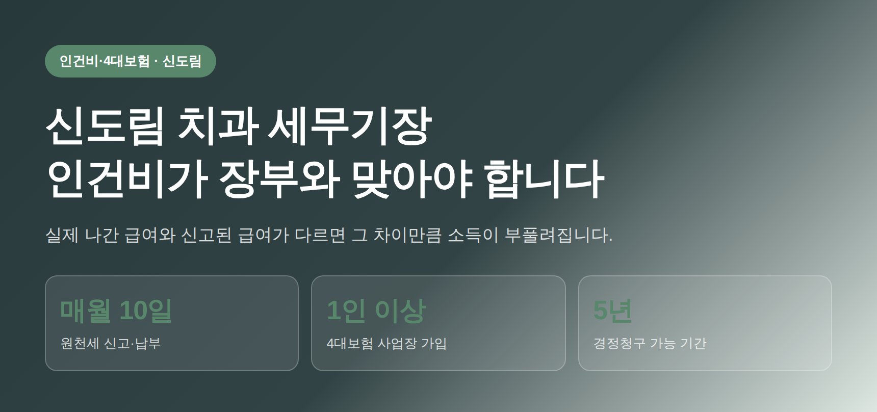 신도림 치과 세무기장 히어로 — 인건비가 장부와 맞아야 합니다