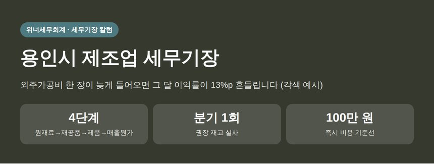 용인시 제조업 세무기장 핵심 요약 — 매입·외주가공비와 제조원가 장부처리