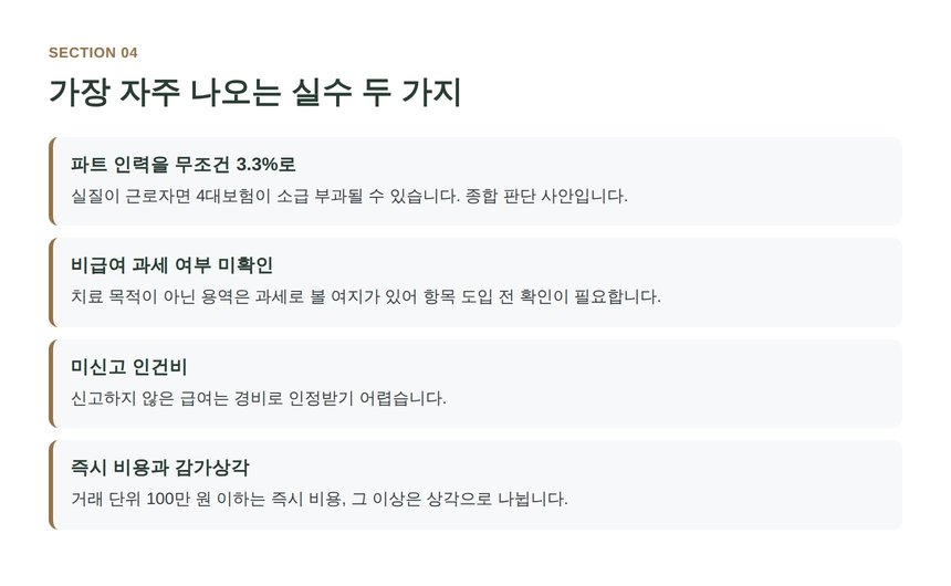 한의원 세무기장에서 반복되는 실수와 점검 포인트