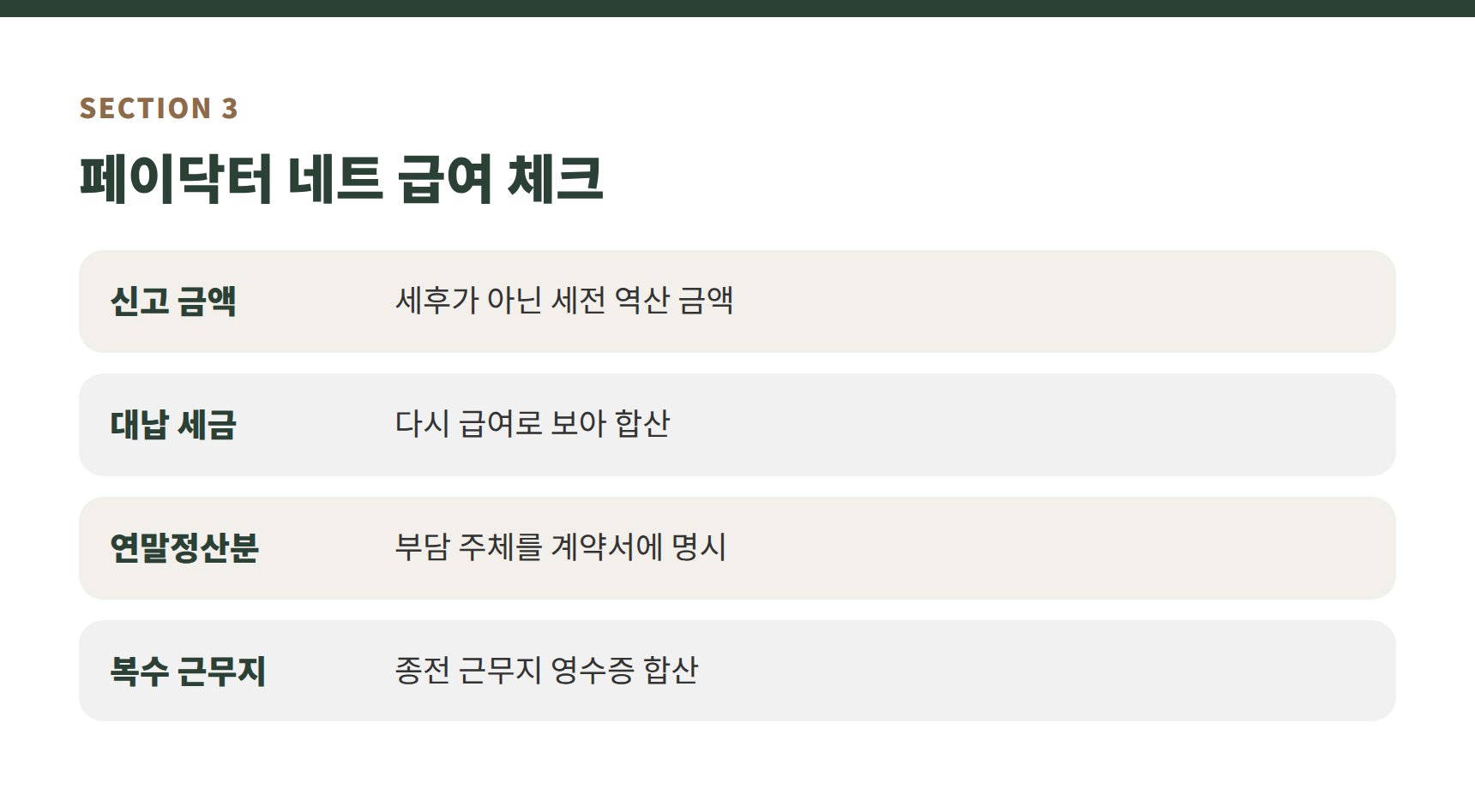 페이닥터 네트 급여 원천세 역산 체크