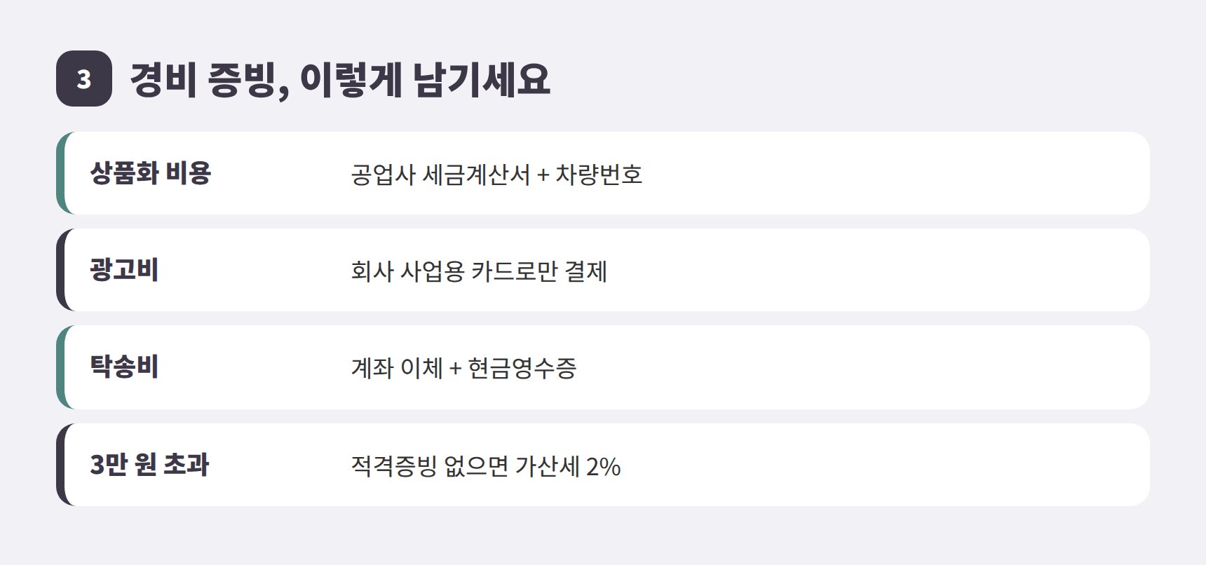 매매상사 상품화 비용 광고비 탁송비 증빙