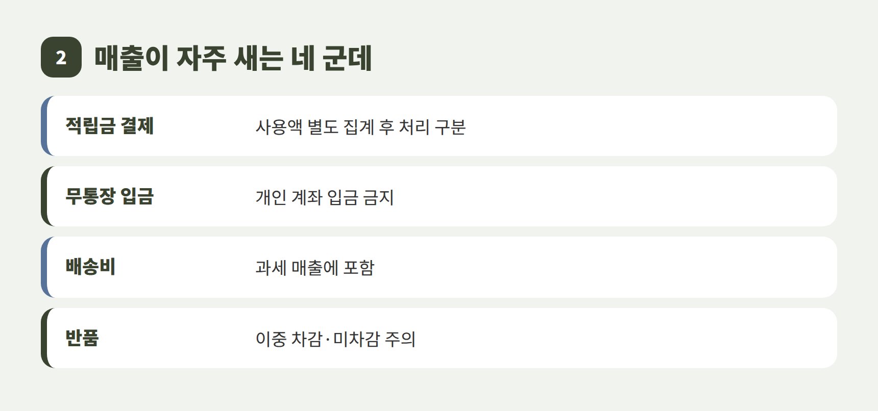 쇼핑몰 매출 누락 적립금 무통장 배송비 반품