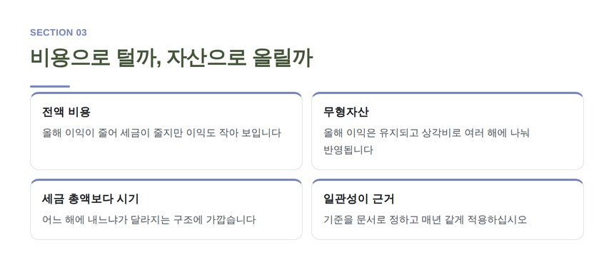 개발비 비용 처리와 무형자산 비교