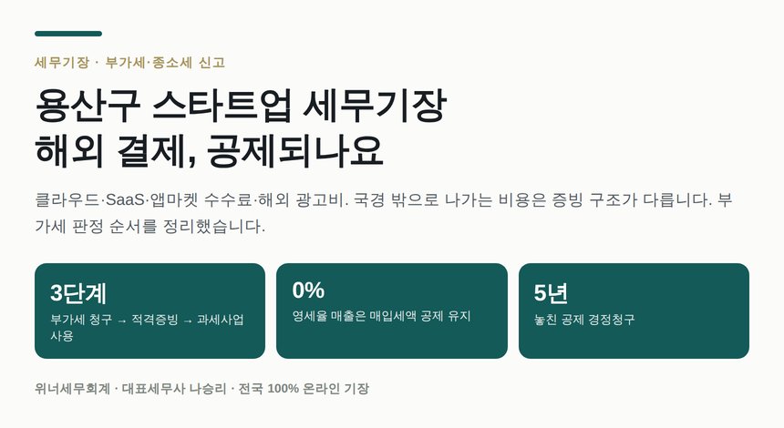 용산구 스타트업 세무기장 해외 거래 부가세 판정 핵심 정리