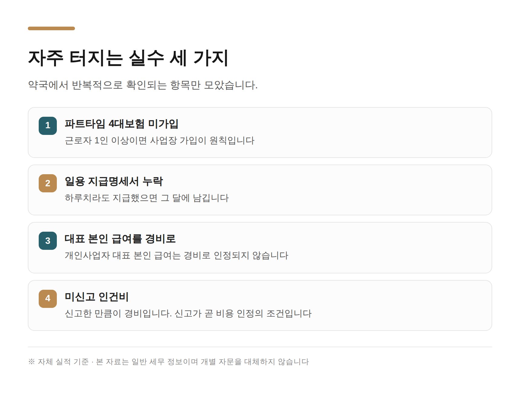 약국 인건비에서 자주 나오는 실수 세 가지