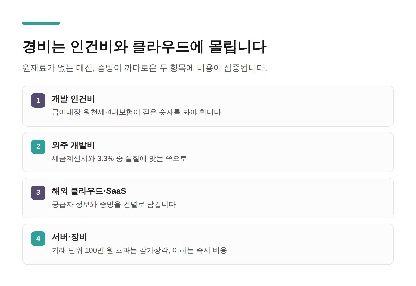 개발 회사 대표 경비와 증빙 확인 포인트