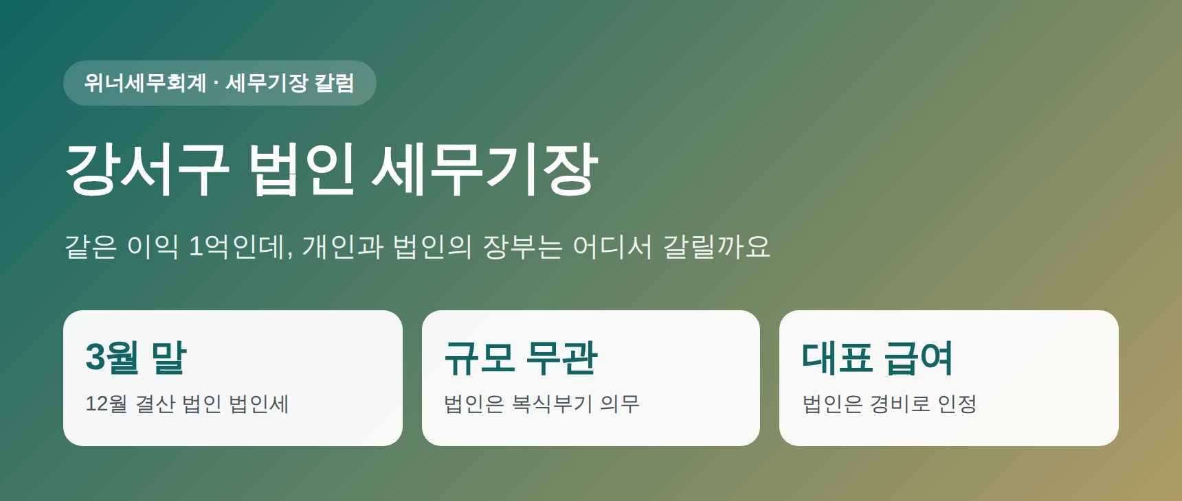강서구 법인 세무기장 요약 — 개인사업자와 법인의 장부 차이 한눈에 보기
