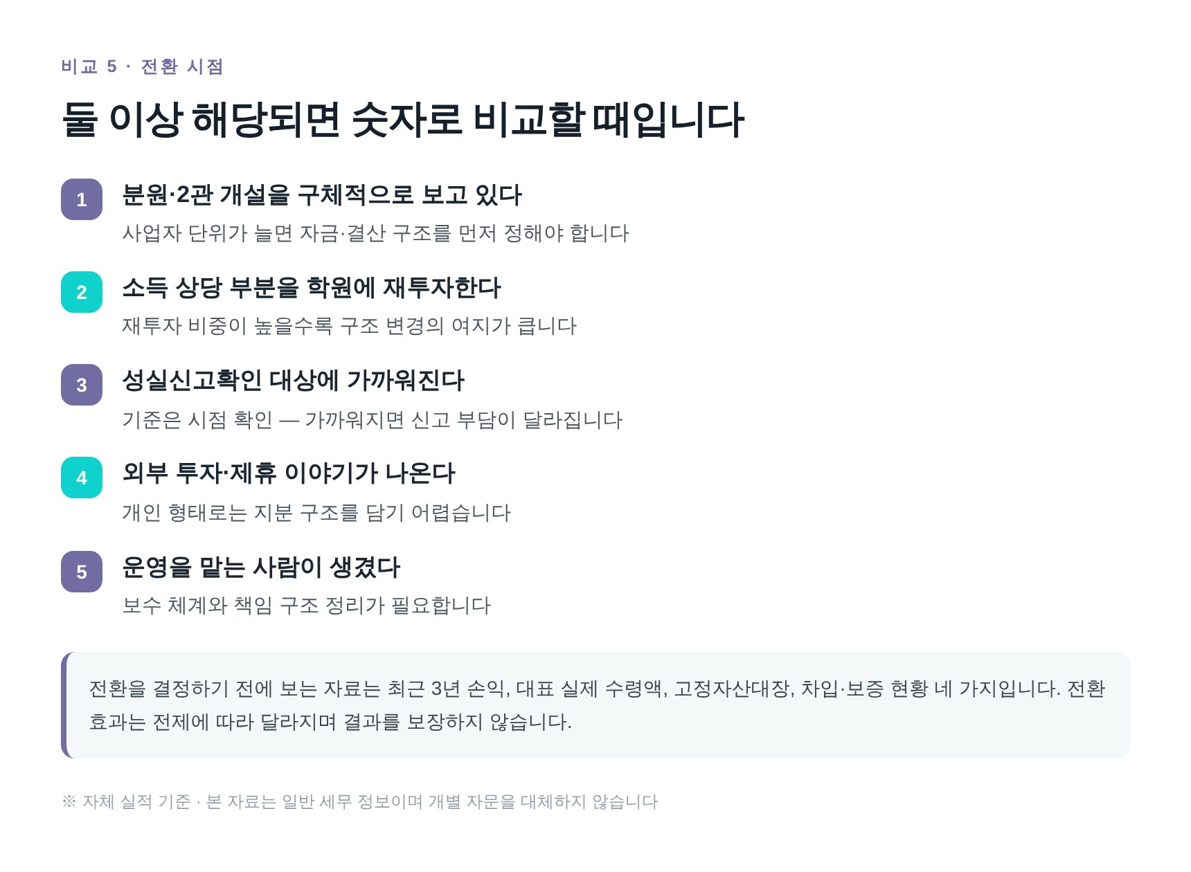 영어학원 법인전환을 검토할 시점을 알리는 다섯 가지 신호