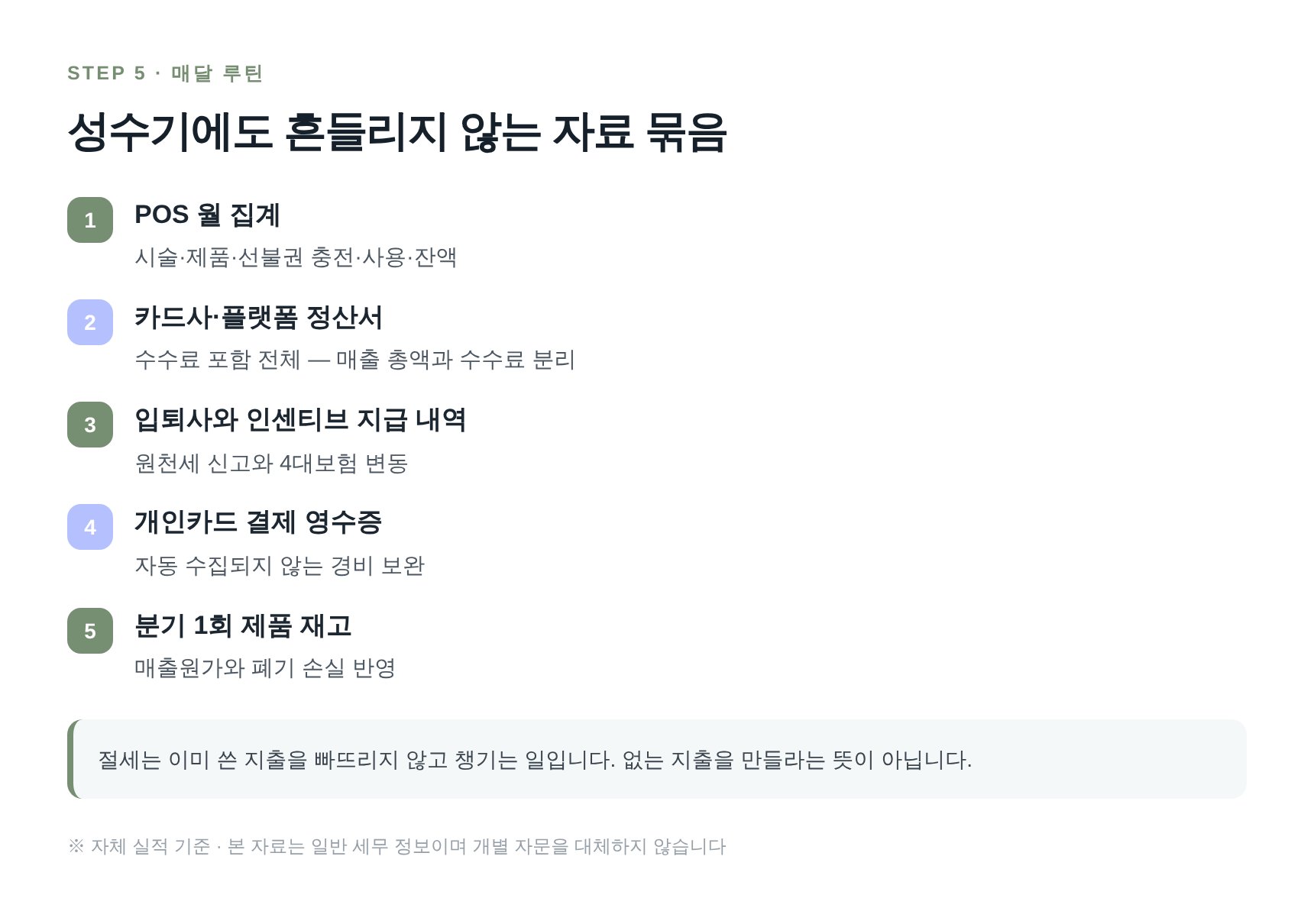 강동구 미용실 세무기장 매달 자료 전달 루틴 요약