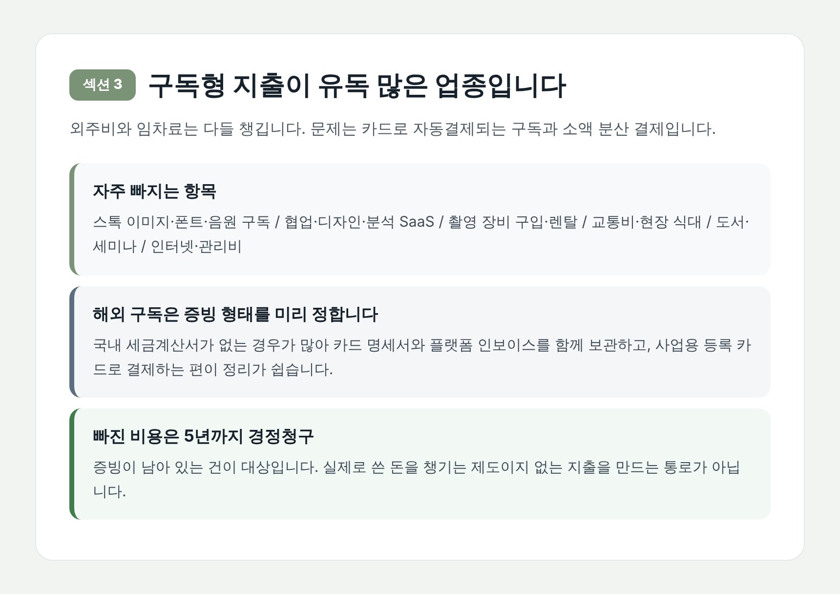 광고대행사 구독형 지출과 해외 결제 증빙 관리