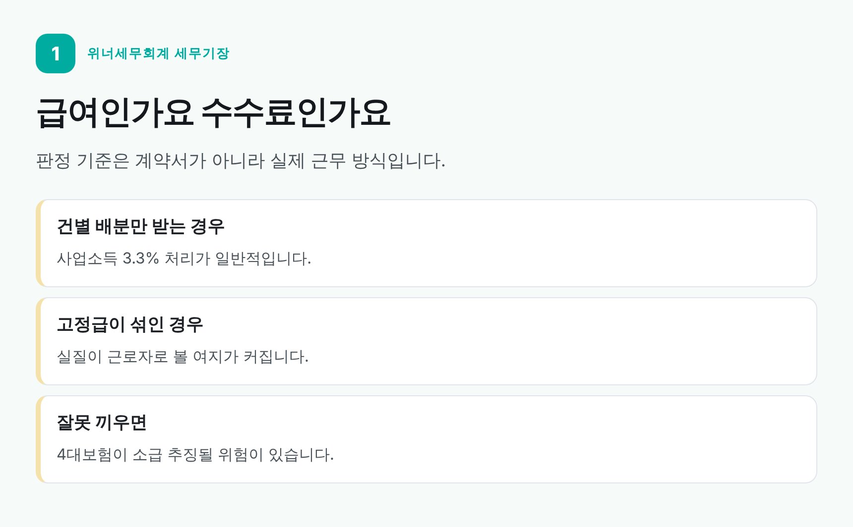 중개보조원 사업소득과 근로소득 실질 판정 기준