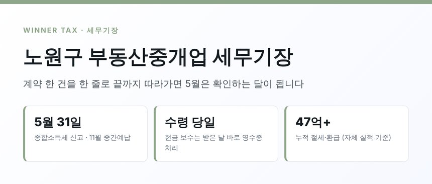 노원구 부동산중개업 세무기장 핵심 요약
