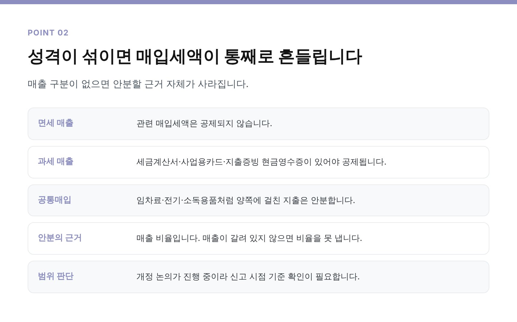 과세와 면세가 섞일 때 공통매입 안분이 필요한 이유