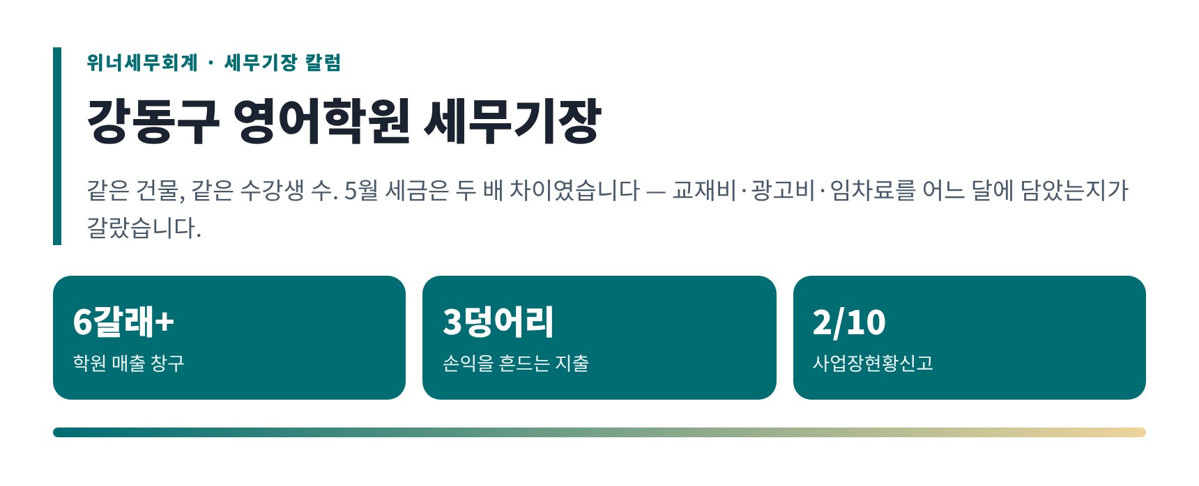 강동구 영어학원 세무기장 핵심 요약