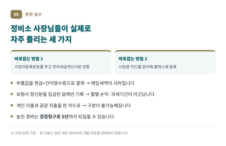 정비소 사장님이 자주 틀리는 세 가지와 바로잡는 방법