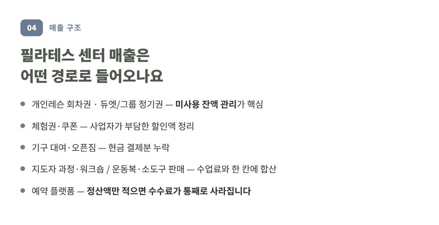 필라테스 센터 매출 경로와 선결제·플랫폼 수수료 주의점