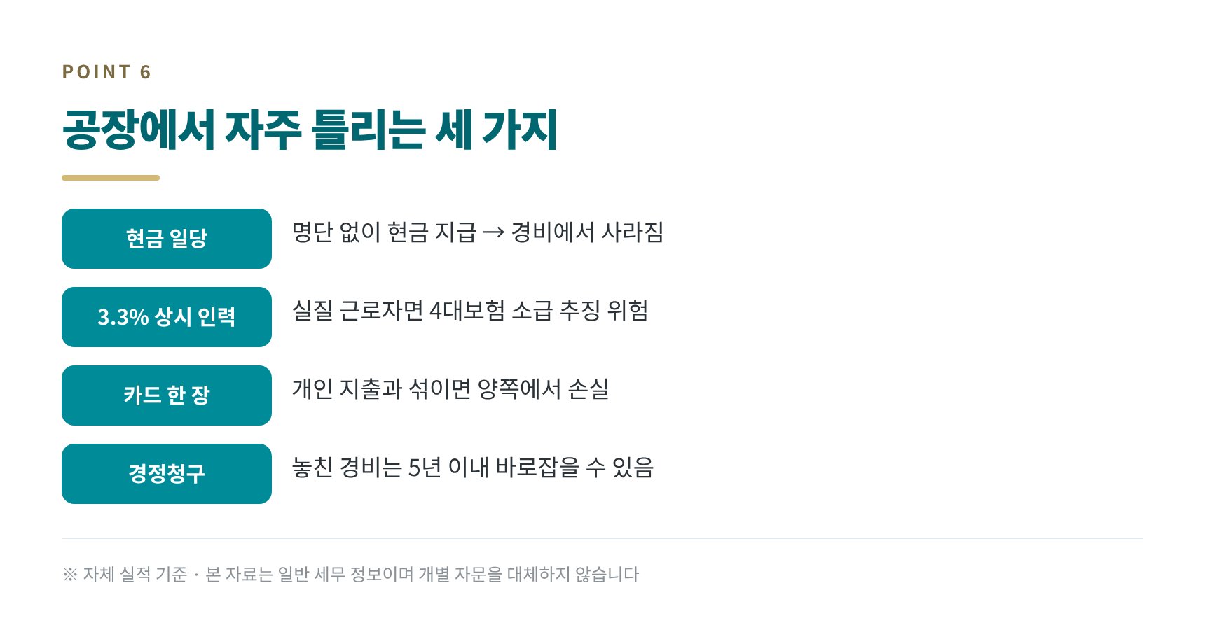 용인시 공장 세무사가 짚는 공장 기장 실수 세 가지