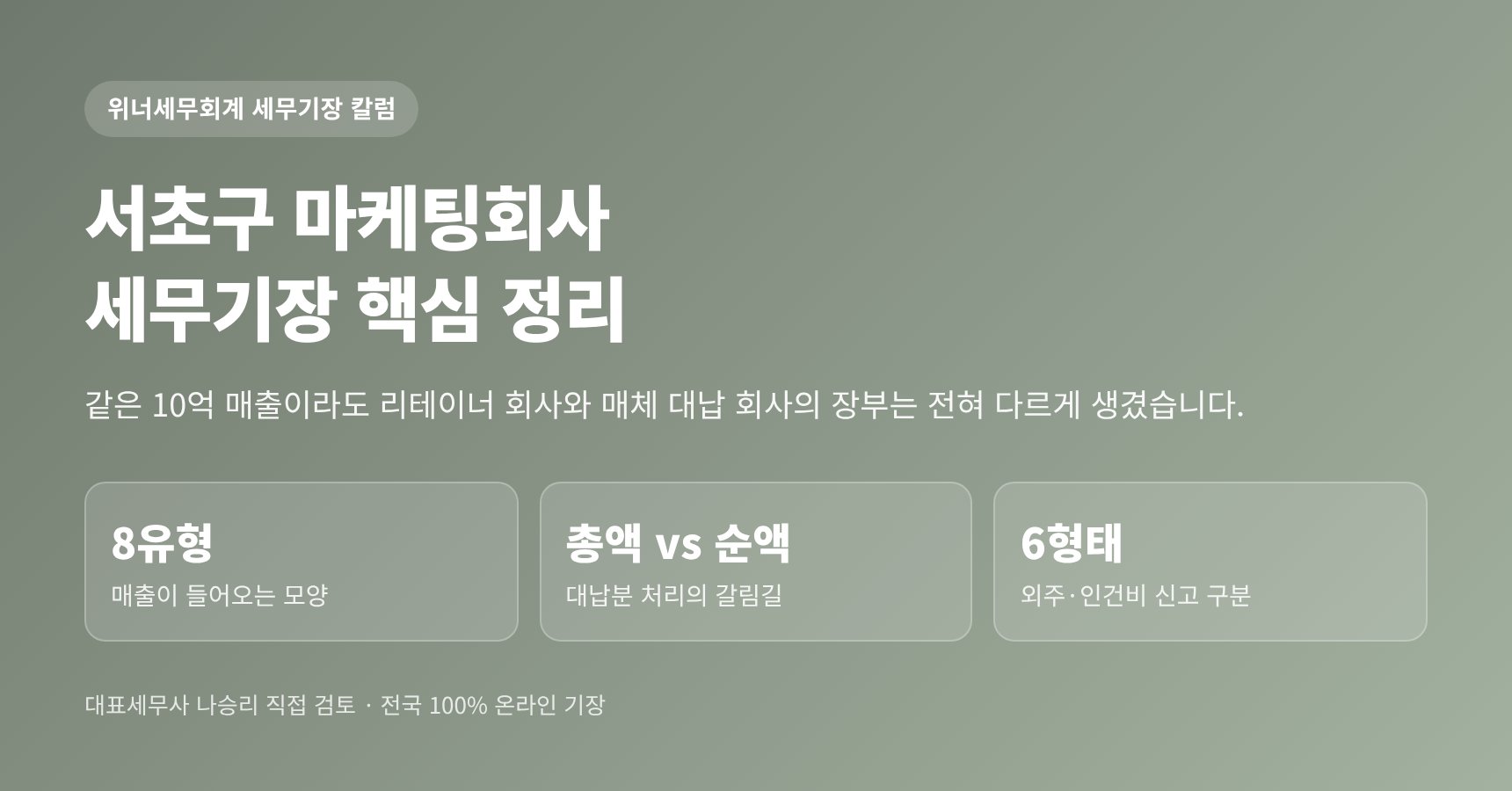 서초구 마케팅회사 세무기장 — 광고비 대납분, 우리 매출로 잡고 계십니까 (서초구 마케팅회사 세무사)